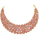 Etnico Traditional Gold Plated Kundan Pearl Wedding Choker Necklace Set Earrings & Maang Tikka for Women (M4126Q)