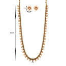 Etnico 18K Gold Plated Traditional South Indian Stylish Long Necklace With Earrings For Women & Girls (MC042RG)