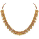 Etnico 18K Gold Plated Traditional South Indian Stylish Golden Necklace With Earrings For Women & Girls (Short Necklace)