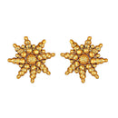 Etnico 18K Gold Plated Traditional South Indian Stylish Golden Necklace With Earrings For Women & Girls (Short Necklace)