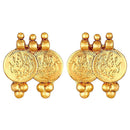 Etnico 18K Gold Plated Traditional South Indian Stylish Coin Necklace With Earrings For Women & Girls (MC061FL)
