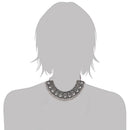 Etnico Oxidised Silver Plated Afghani Choker Necklace Jewellery Set for Women (MC066)