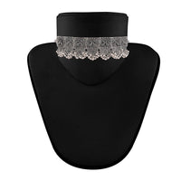 Etnico Oxidized Silver Plated Afghani Choker Necklace Jewellery Set for Women (MC067)