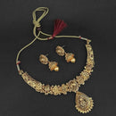 Tip Top Fashions Gold Plated Brown Austrian Stone Necklace Set