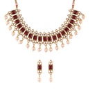 Etnico 18K Gold Plated Traditional Pearl & Kundan Choker Necklace Jewellery Set with Earrings for Women (ML223M)
