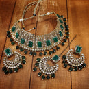 Etnico Traditional Gold Plated Beads & Kundan Choker Necklace Jewellery Set With Maang Tikka for Women (ML232G)