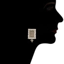 Etnico 18K Rhodium Plated Crystal Stone Beaded Choker Necklace Jewellery Set With Earrings (ML237ZGr)