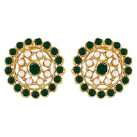 Etnico 18K Gold Plated Traditional Light Weight Pearl Beaded Choker Necklace Jewellery Set Glided With Moti Work