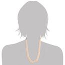 Etnico Designer Ruby Twisted Beads Long Necklace Jewellery Set With Earrings For Women (ML253W)