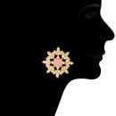 Etnico 18K Gold Plated Traditional CZ Crystal Stone with Pearl Choker Necklace Jewellery Set for Women/Girls (ML261Pi)