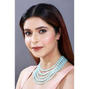 Etnico 18k Gold Plated Multi Layered Beads Rani Necklace Jewellery Set for Women (ML288SB)