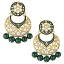 Etnico 18K Gold Plated Traditional Kundan Studded Pearl Choker Necklace Jewellery Set For Women (ML291G)