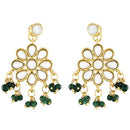 Etnico18k Gold Plated Kundan Pearl Moti Mala Necklace Jewellery Set for Women (ML302G)