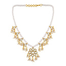 Etnico18k Gold Plated Kundan Pearl Moti Mala Necklace Jewellery Set for Women (ML302W)