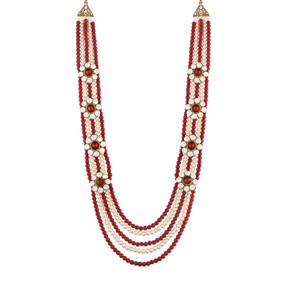 Etnico Gold-Plated Layered Groom Necklace For Men (Mlp32M)