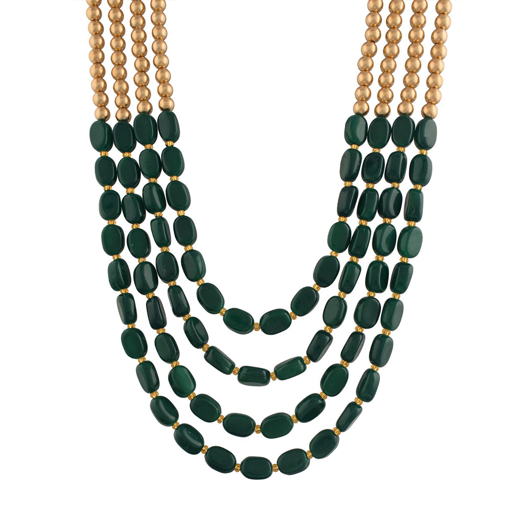 Etnico Gold-Plated Layered Groom Necklace For Men (Mlp37G)