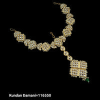 Padmawati Bangles Gold Plated Kundan & Pota Stone  Maangtikka With Sheeshphool Hair Accessories For Women