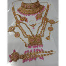 Neetu Art Gold Plated Pink Stone And Kundan Bridal Jewellery Set for Women  - NABridal29