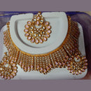 Neetu Art Gold Plated Austrian Stone Choker Necklace Set With Maangtikka