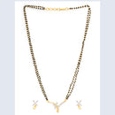 Mahi Ablazing Elegance Tanmaniya Chain Mangalsutra Set with Cubic Zirconia for Women (NL1101430G2)