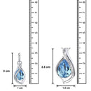 Mahi Waterdrop Aqua Blue Pendant Set