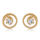 Mahi Solitaire Round Crystal Spiral Rose Gold Plated Pendant Set for Women (NL1103780Z)