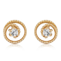 Mahi Solitaire Round Crystal Spiral Rose Gold Plated Pendant Set for Women (NL1103780Z)