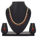 Mahi Mesmerising Necklace set with artificial beads for women (NL1103799GGreRed)