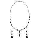 Mahi Rhodium Plated Cute & Delicate Black Crystals Necklace Set for Women (NL1103806RBla)