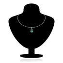 Mahi Rhodium Plated Green Swarovski Crystal Pendant Set for Women