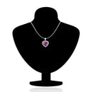 Mahi Rhodium Plated Purple Titanic Heart Pendant Set Made with Swarovski Crystal for Women