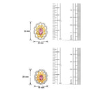 Mahi Gold plated Pink Paradise Flower Pendant Set Made with Swarovski Crystal for Women