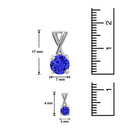 Mahi with Swarovski Crystal Dark Blue Elegant Cross Rhodium Plated Pendant Set for Women