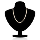 Mahi Gold Plated Pearl Crystal Cream Necklace with Swarovski Elements For Women