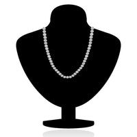 Mahi Rhodium Plated Pearl Pastel Grey Necklace with Swarovski Elements For Women