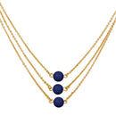 Mahi Designer Multilayered Lapis Blue Swarovski Pearl Necklace Mala Made of Alloy for Girls and Women