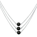 Mahi Designer Multilayered Mystic Black Swarovski Pearl Necklace Mala Made of Alloy for Girls and Women
