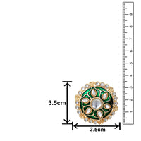 Mahi Incredible Gold Plated Green Mee Work and Beads Choker Necklace Set for Women (NL1108102GGre)