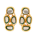 Mahi Gold Plated Traditiol Ethnic Multi Layer Choker Necklace Set for Women (NL1108104G)
