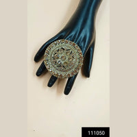Padmawati Bangles Gold Plated Austrian Stone Adjustable Finger Ring For Women  - PBACC300