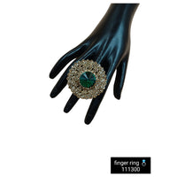 Padmawati Bangles Gold Plated Austrian & Crystal Stone Adjustable Finger Ring For Women