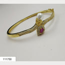 Padmawati Bangles Gold Plated White And Pink Stone Adjustable Bracelet - PBBAN05