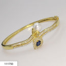 Padmawati Bangles Gold Plated White Stone Adjustable Bracelet - PBBAN06