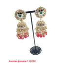 Padmawati Bangles Gold Plated Kundan And Beads Jhumki Earrings