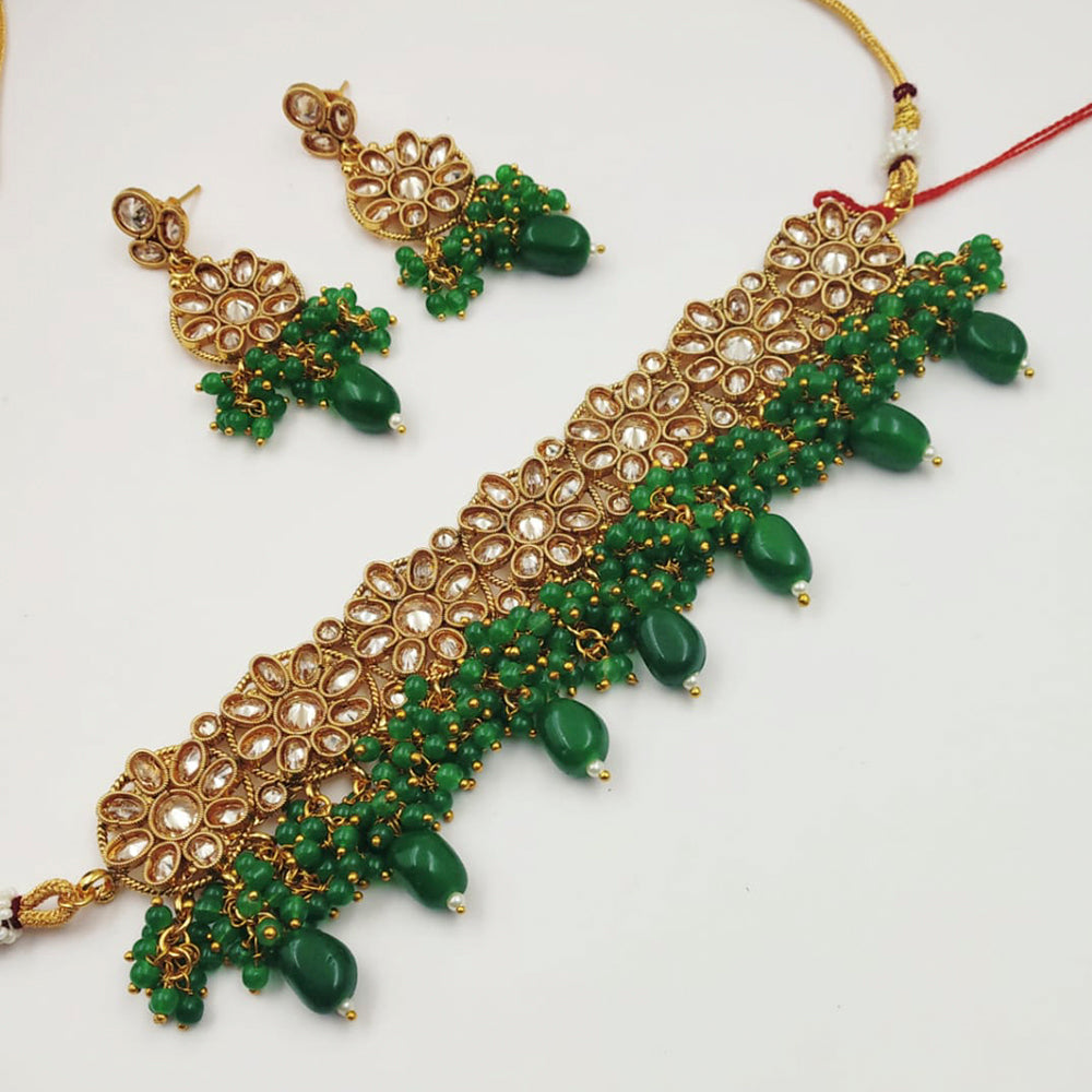 Padmawati Bangles Gold Plated Austrian Stone Choker Necklace Set