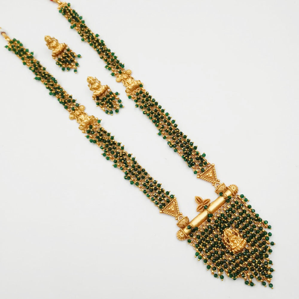 Padmawati Bangles Gold Plated Pearl Long Necklace Set