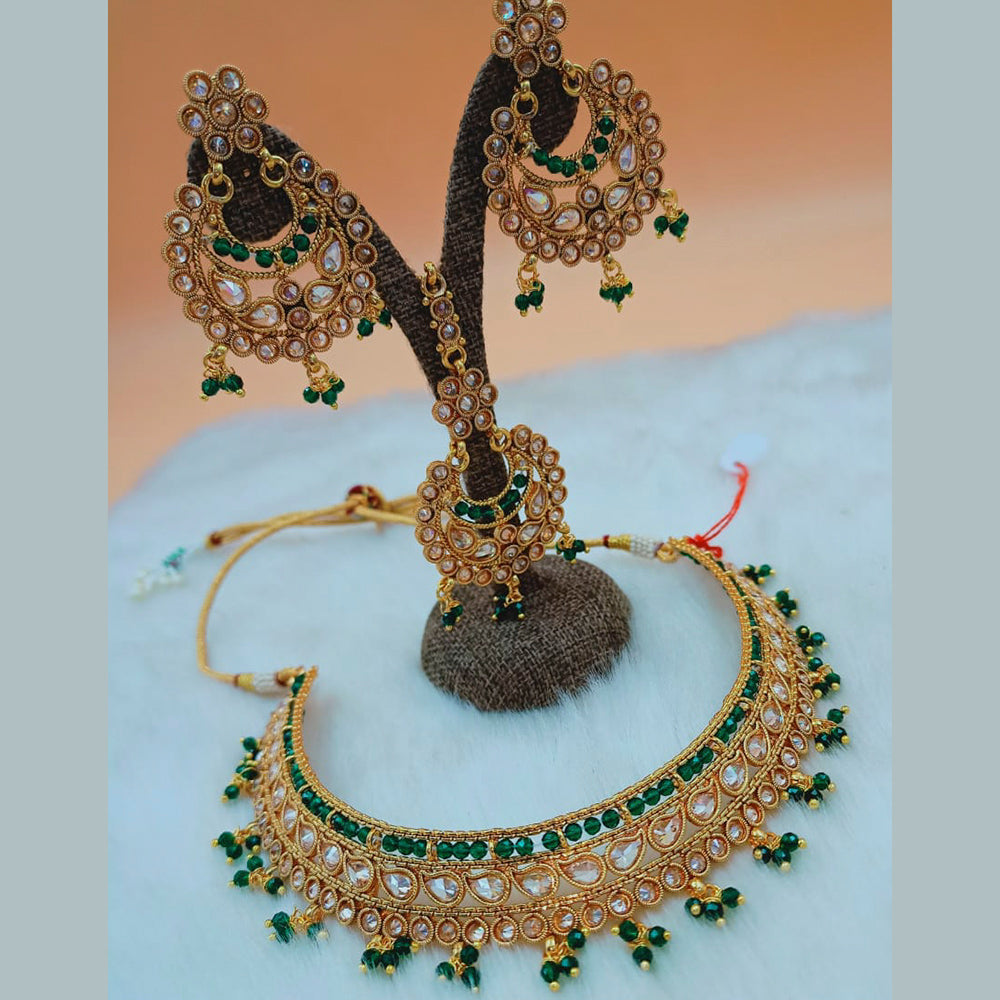 Padmawati Bangles Gold Plated Beads And Kundan Choker Necklace Set