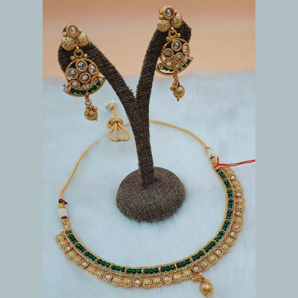 Padmawati Bangles Gold Plated Beads And Kundan Choker Necklace Set