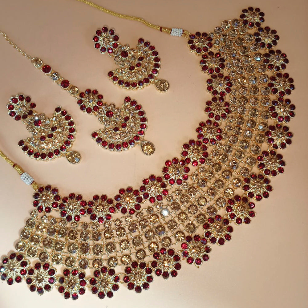 Padmawati Bangles Gold Plated Austrian Stone & Kundan Choker Necklace Set
