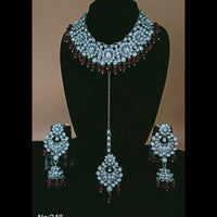 Padmawati Bangles Silver Plated Austrian Stone & Beads Choker Necklace Set